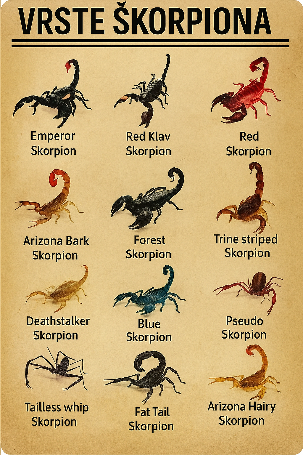 🦂 Vrste škorpiona širom svijeta!