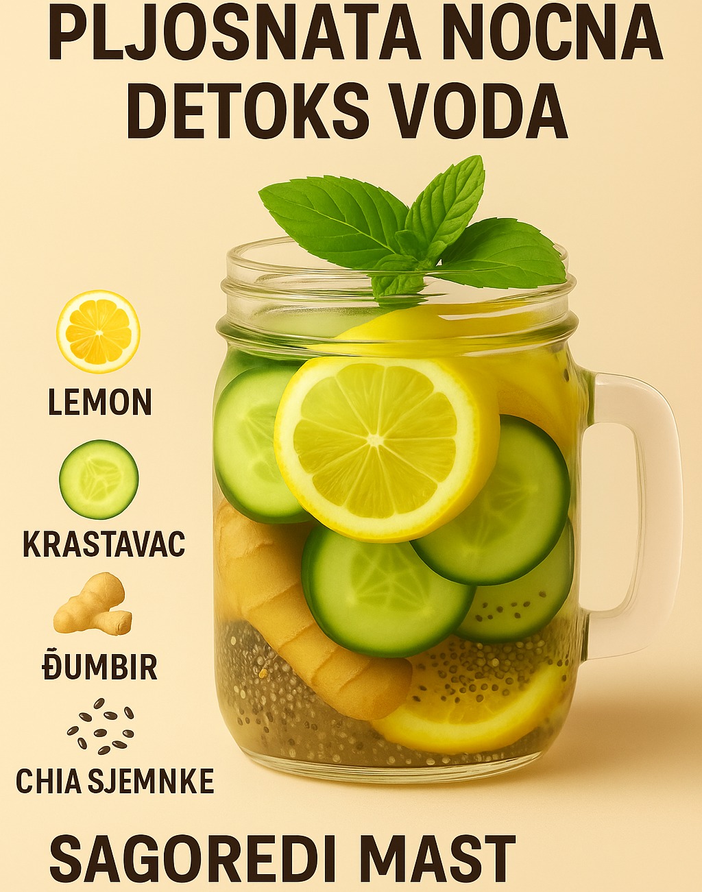 Noćna Detox Voda za Ravni Stomak