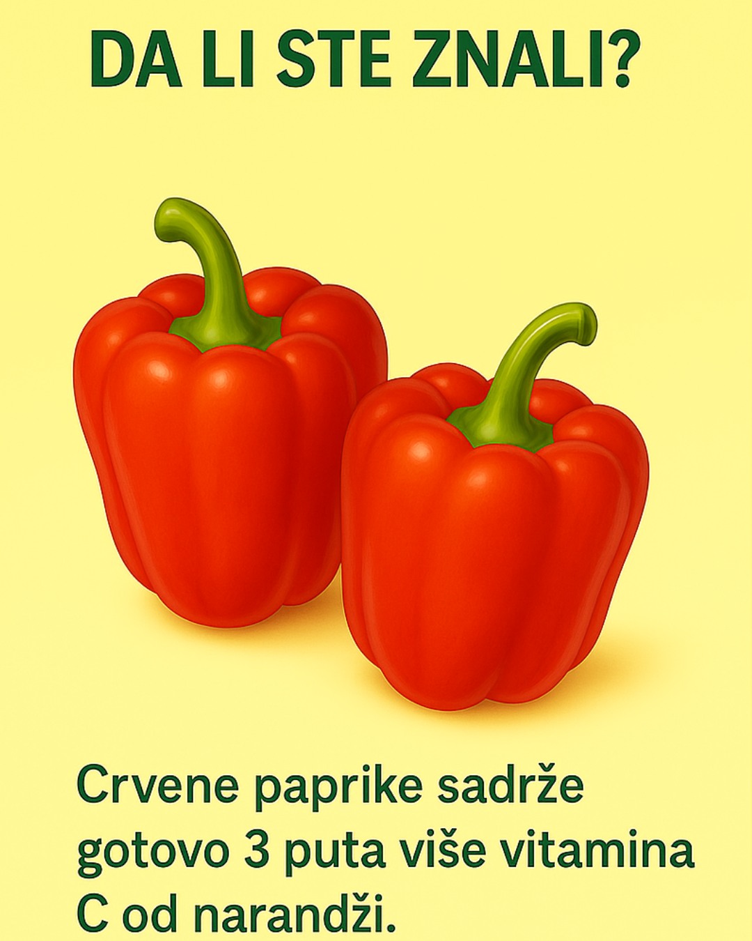 Crvene paprike – bogatije vitaminom C od narandže! 🌶️🍊