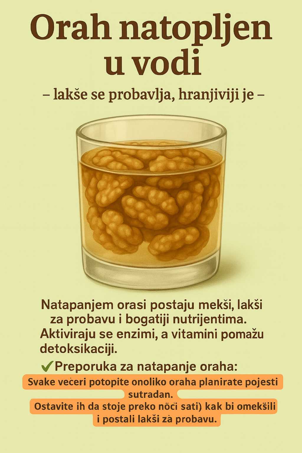 🌰 Orah natopljen u vodi – mala navika sa velikim benefitima