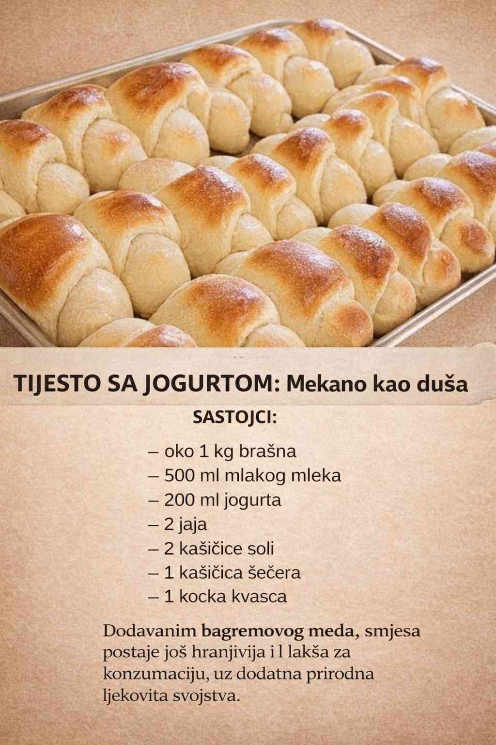 TIJESTO SA JOGURTOM: ZA SVE VRSTE PECIVA, MEKANO KAO DUŠA