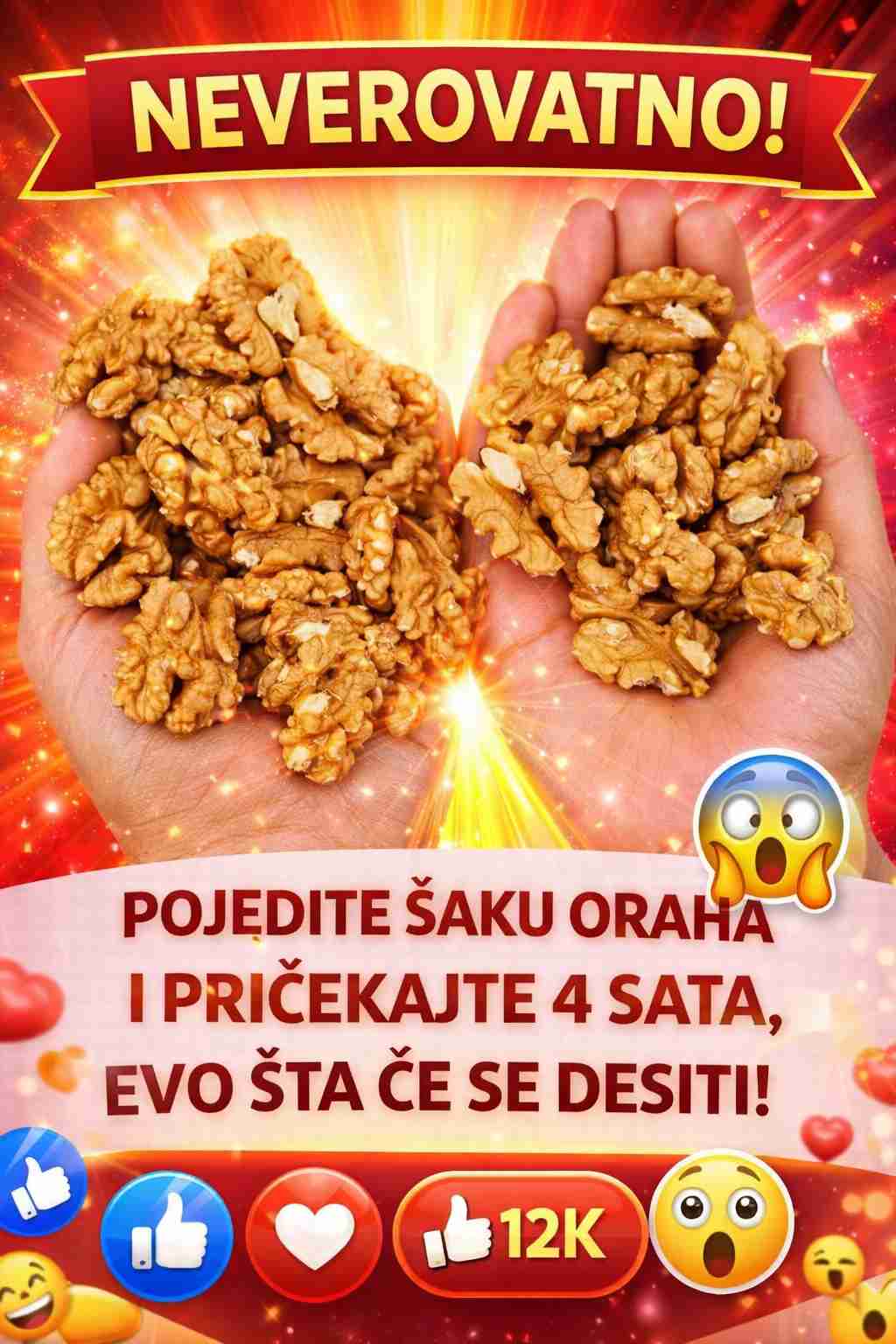 IZNENADIĆETE SE: Pojedite šaku oraha i pričekajte 4 sata, evo šta će se desiti…