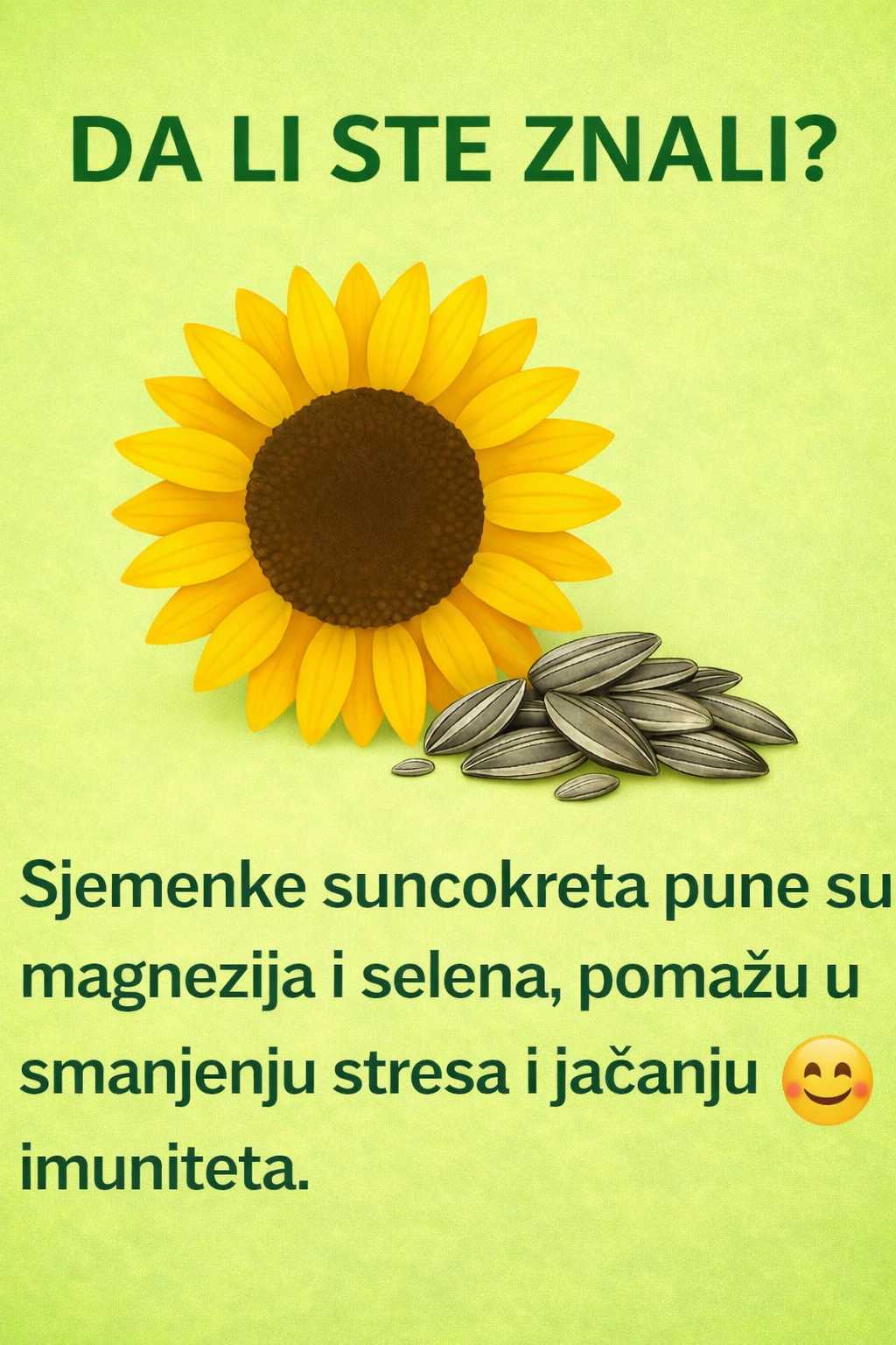 🌻 Sjemenke suncokreta – mali zalogaji puni zdravlja i energije 🌞