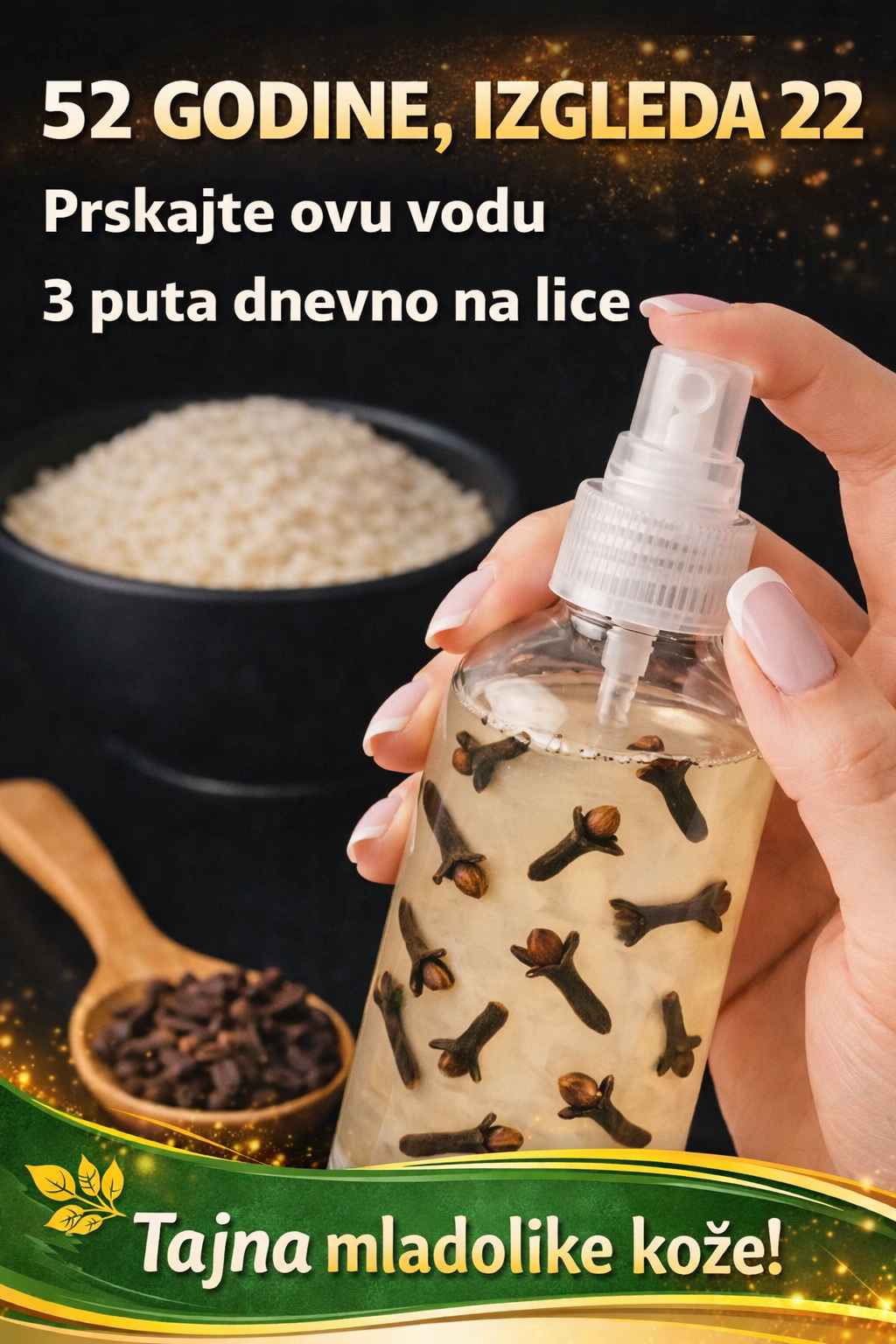 ​✨ Tajna vječne mladosti: Domaći eliksir od karanfilića i riže za zategnuto lice bez bora ✨