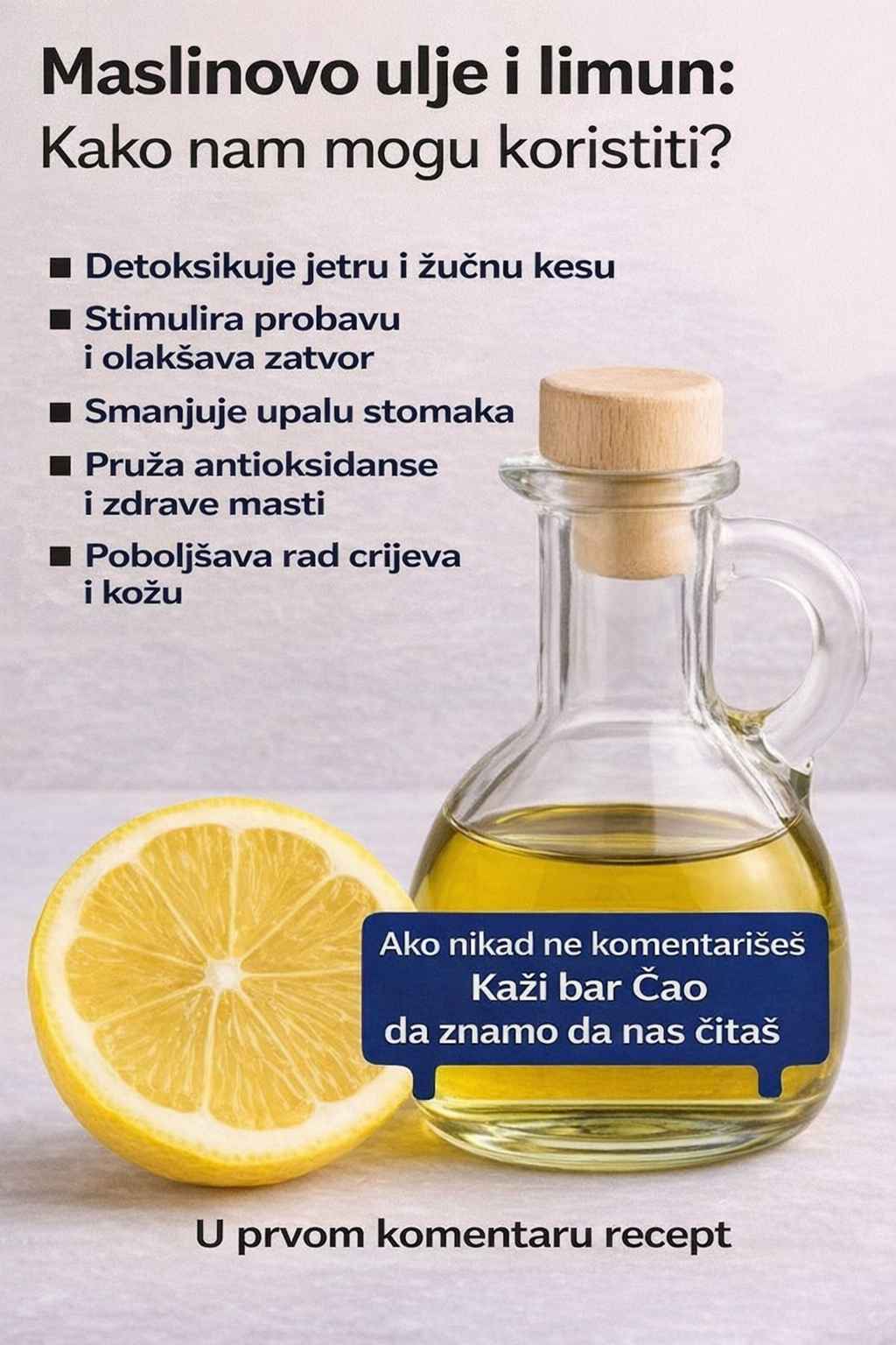 25 zdravstvenih prednosti konzumiranja maslinovog ulja s limunom svako jutro