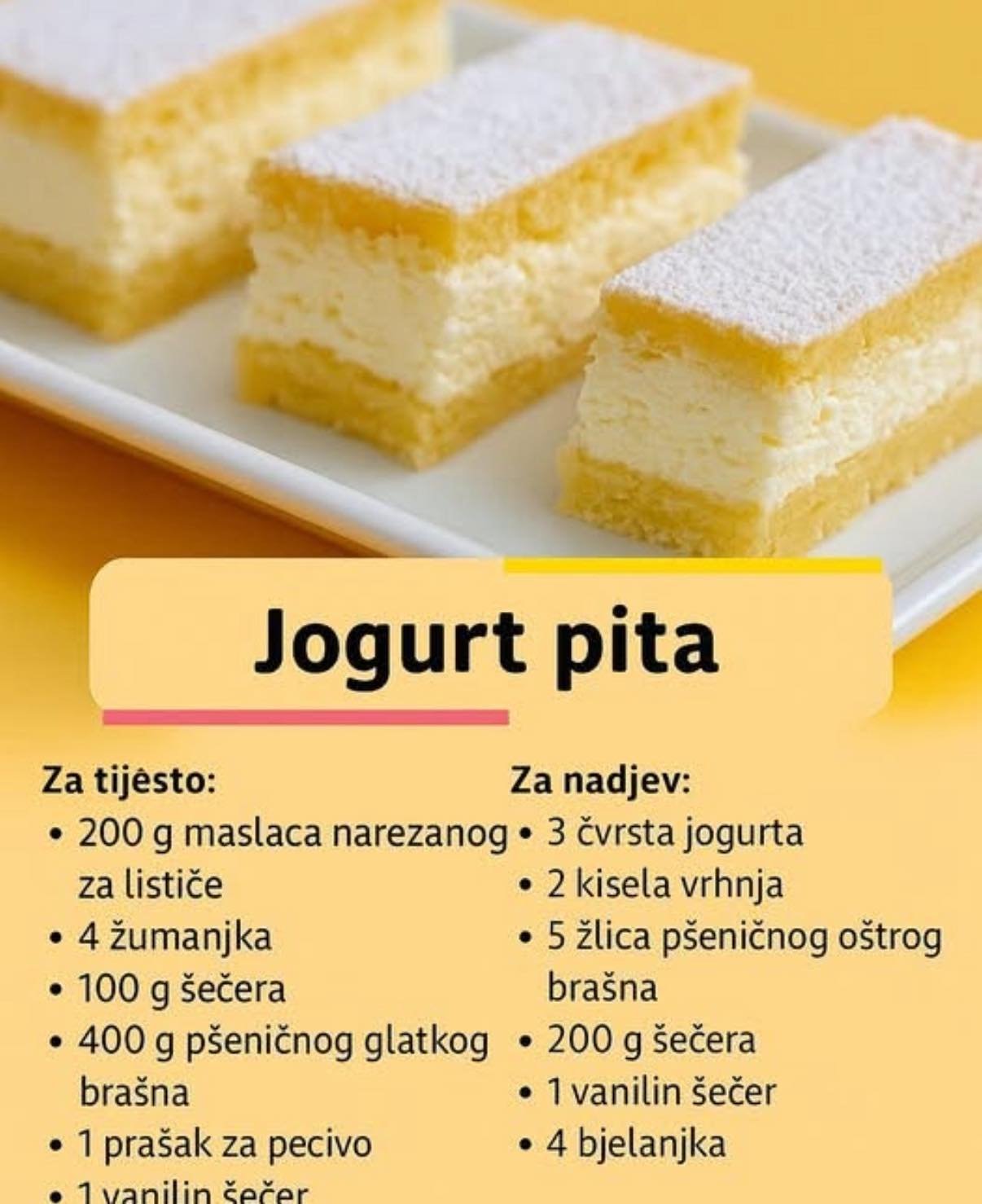 Jogurt pita: Jednostavan recept za “starinski” kolač koji baš svi vole