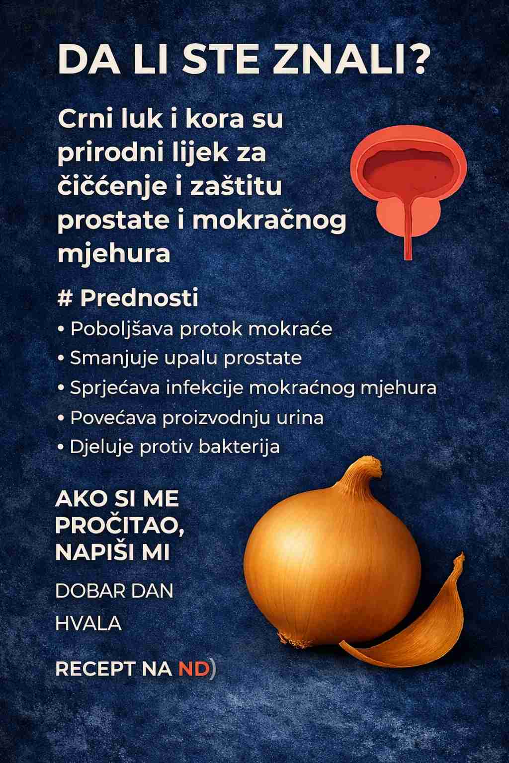 Kako koristiti luk i ljusku luka za prirodno čišćenje prostate i mokraćnog mjehura