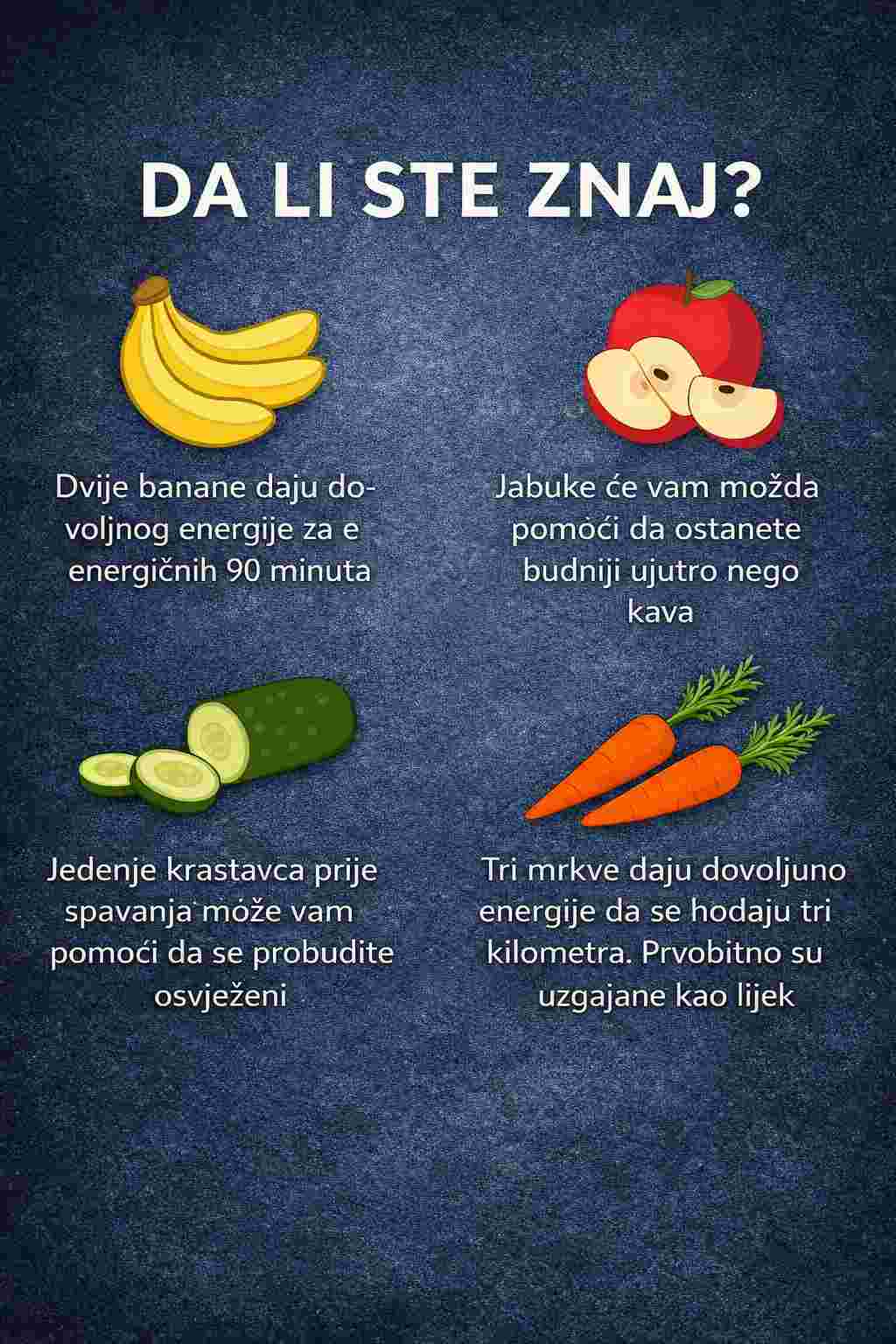🍌🍎 Korisne činjenice o hrani 🥒🥕