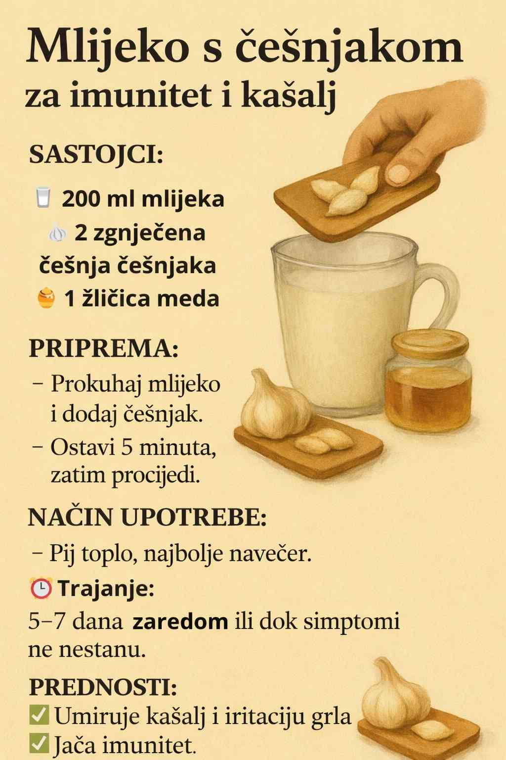 Top 7 zapanjujućih prednosti mlijeka sa češnjakom