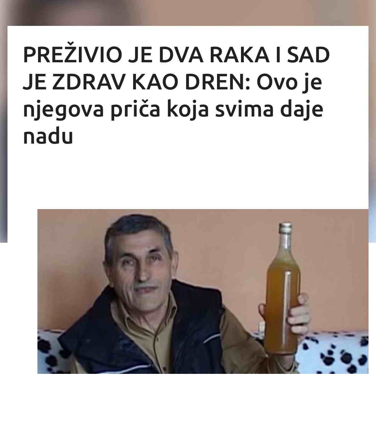 PREŽIVIO JE DVA RAKA I SAD JE ZDRAV KAO DREN: Ovo je njegova priča koja svima daje nadu