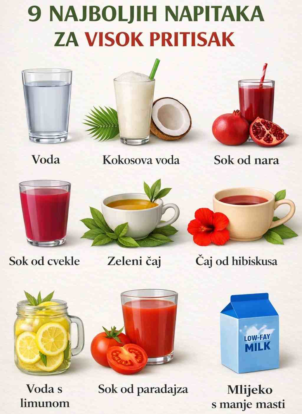 DEVET NAJB0LJIH napitaka za VIS0KI krvni pritisak!