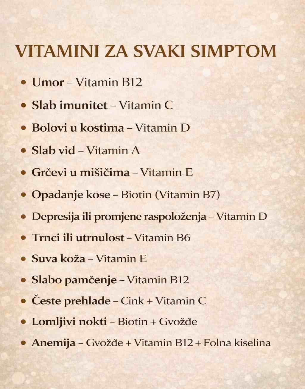 VITAMINI ZA SVAKI SIMPT0M – šta vašem tijelu zaista treba?