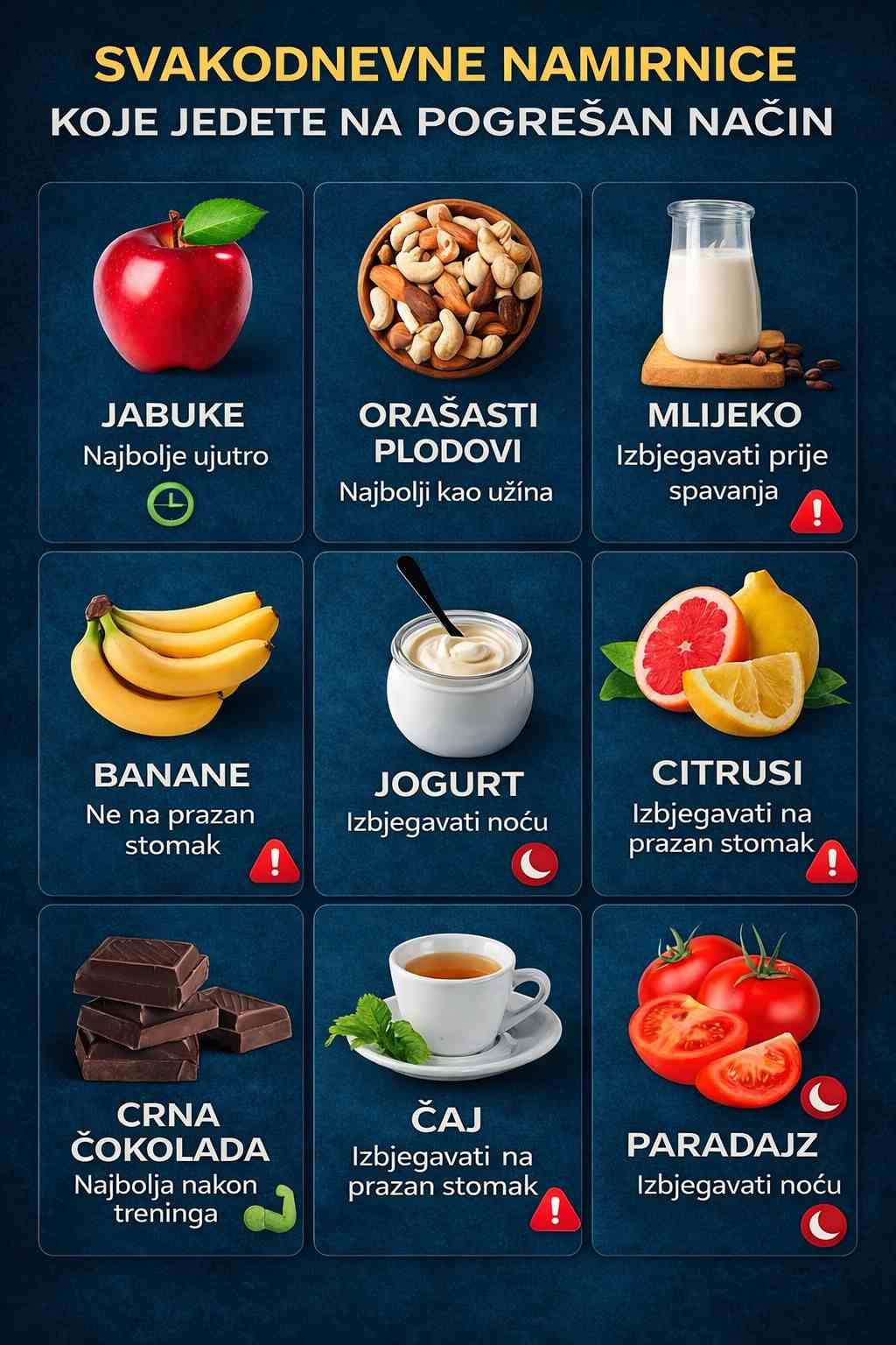 Svakodnevna hrana koju pogrešno jedete – i pravo vrijeme za jelo za bolje zdravlje