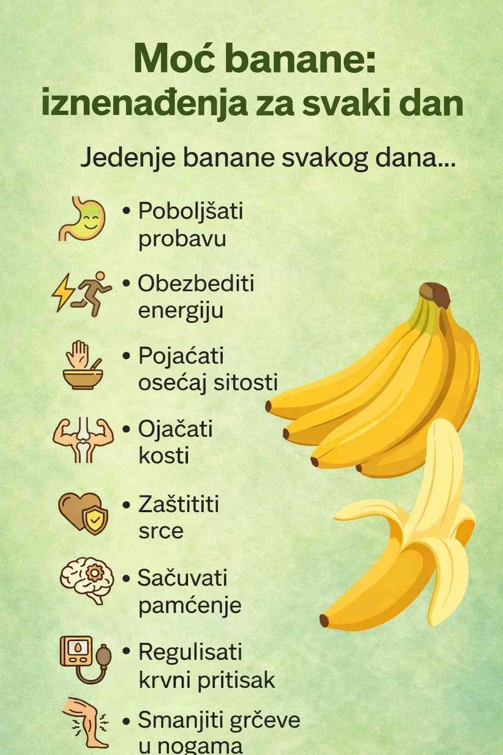 Zdravstvene prednosti svakodnevne konzumacije banana