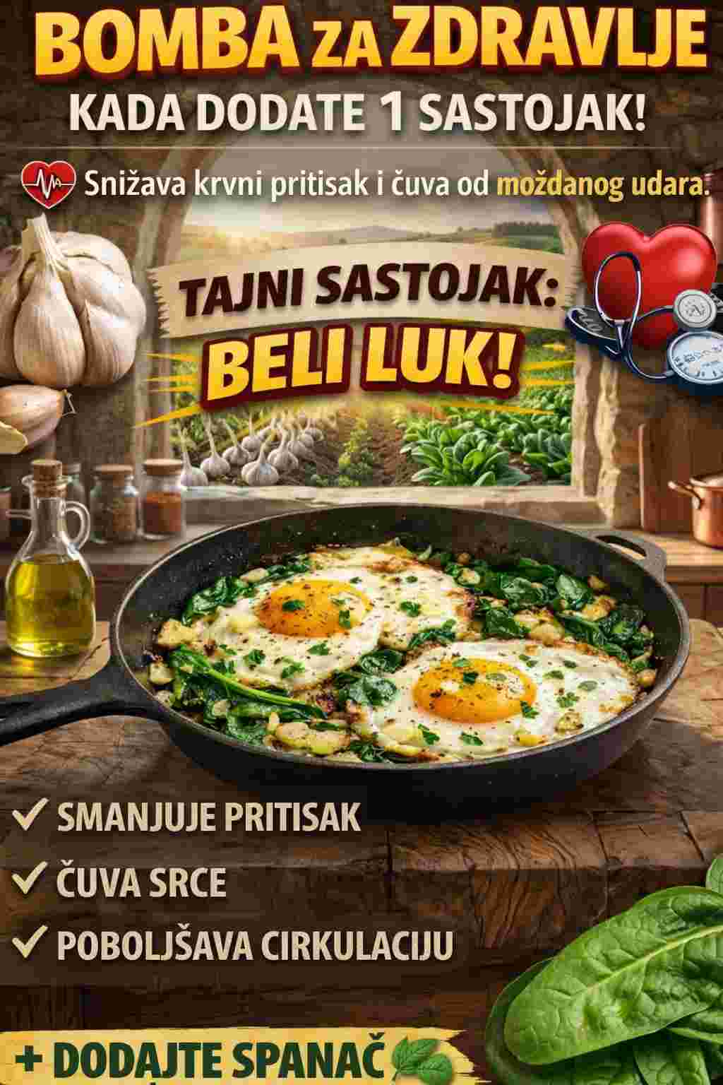 PRŽENA JAJA POSTAJU BOMBA ZA ZDRAVLJE KADA IM DODATE 1 SASTOJAK: Obaraju KRVNI PRITISAK i štite od moždanog udara