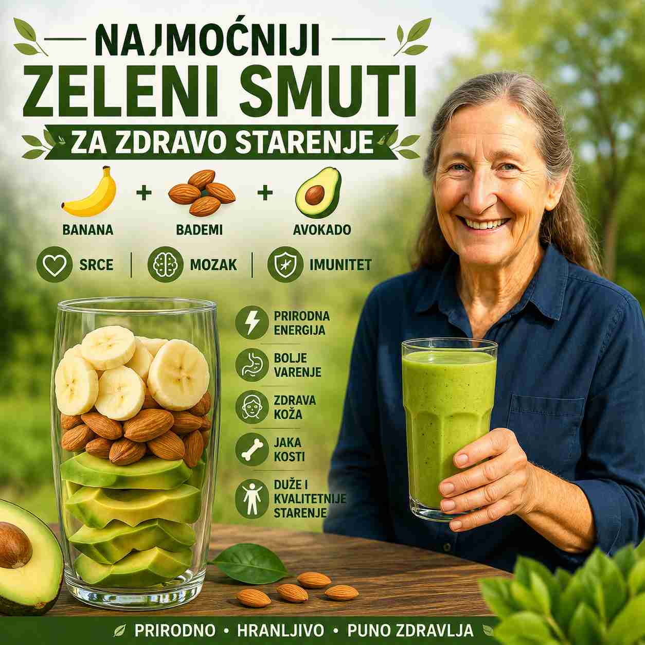 🥑🍌 Moćan zeleni smoothie za zdravo starenje 🌿