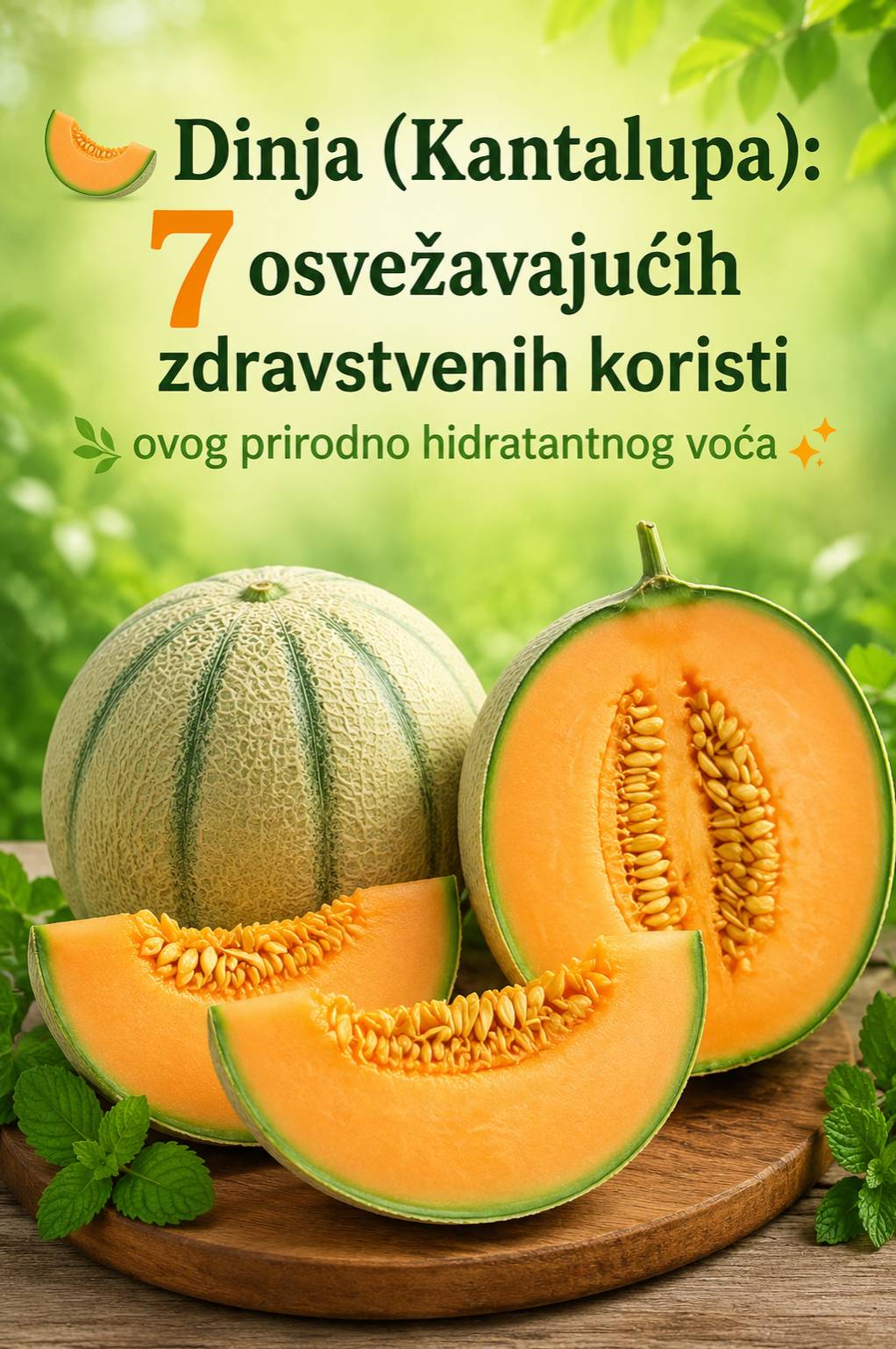 🍈 Dinja Cantaloupe: 7 osvježavajućih zdravstvenih prednosti ovog prirodno hidratantnog voća