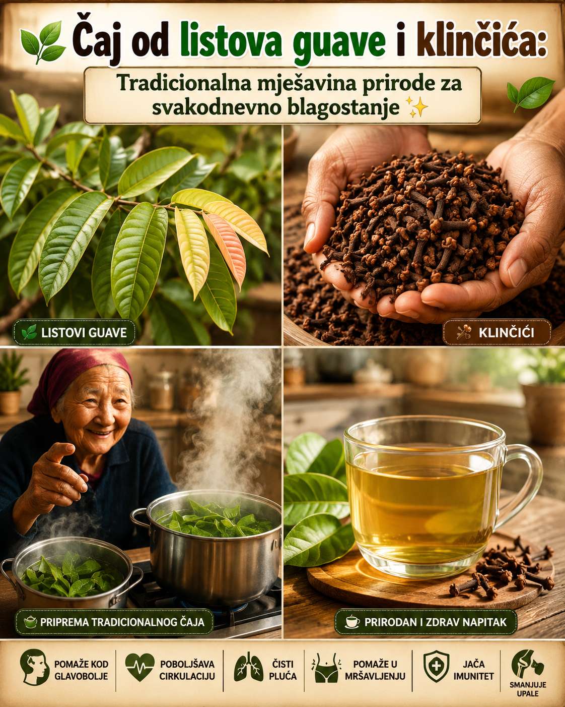 🌿 Čaj od listova guave i klinčića: Tradicionalna mješavina bilja za svakodnevno blagostanje ✨