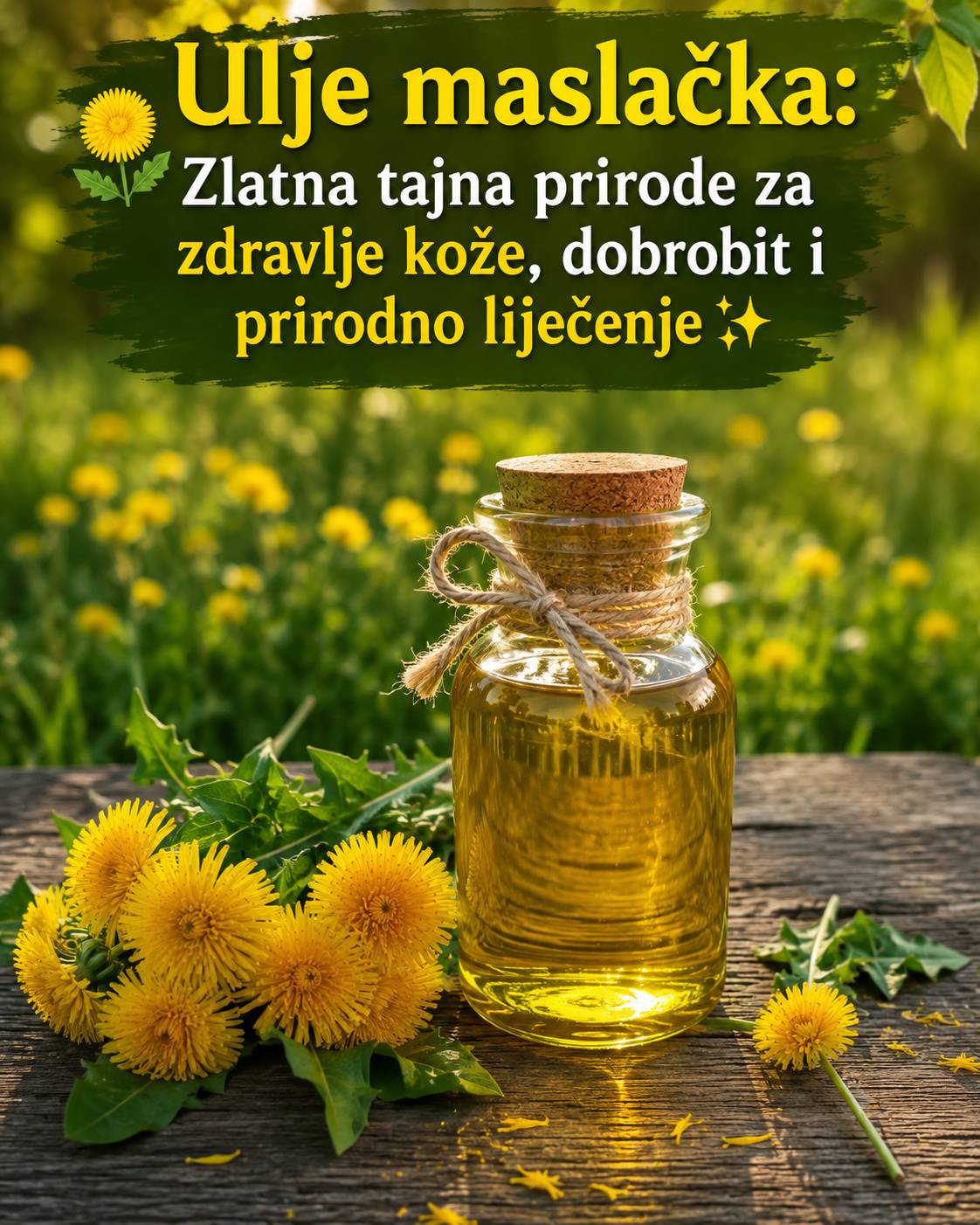 🌼 Ulje maslačka: Zlatna tajna prirode za zdravlje kože, dobrobit i prirodno liječenje ✨