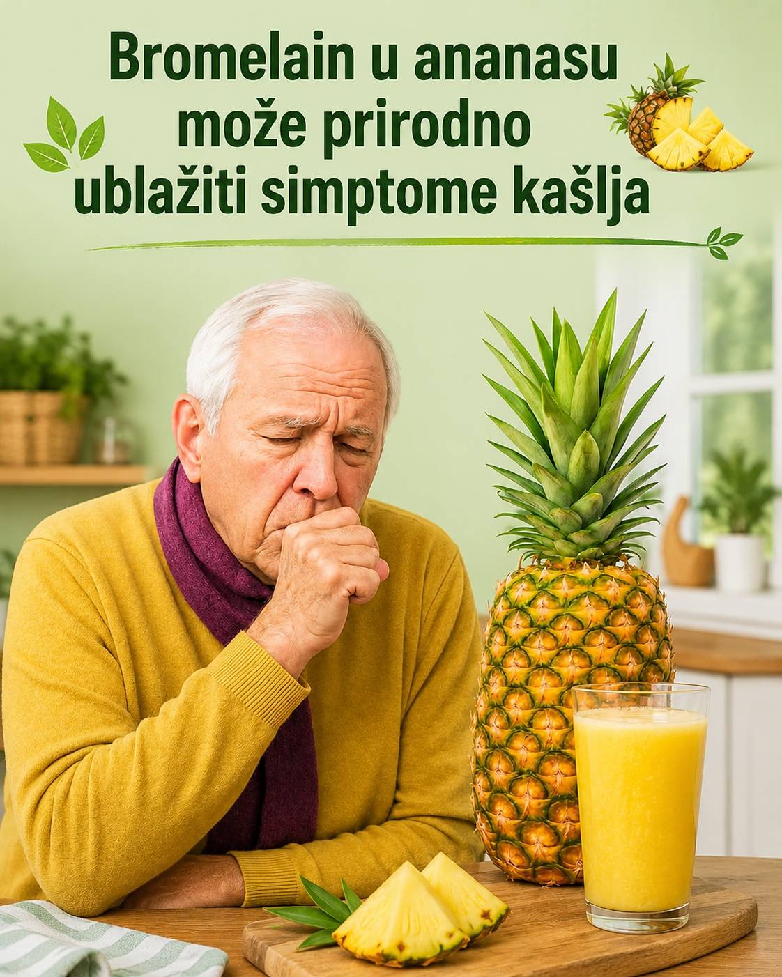 🍍 Sok od ananasa i bromelain: Prirodni način za ublažavanje kašlja i podršku oporavku 🌿✨