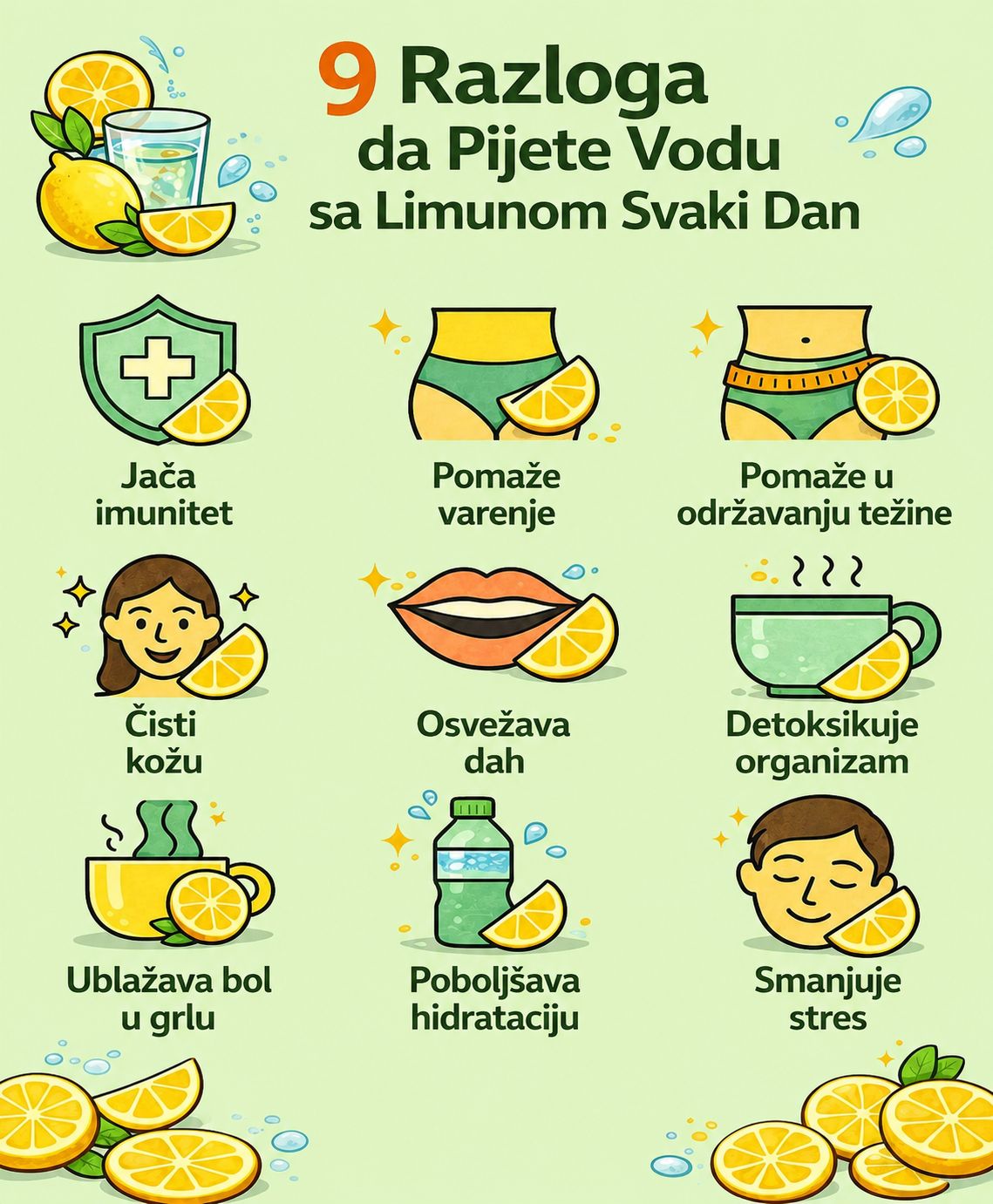 🍋💧 9 razloga zašto biste trebali piti vodu s limunom svaki dan