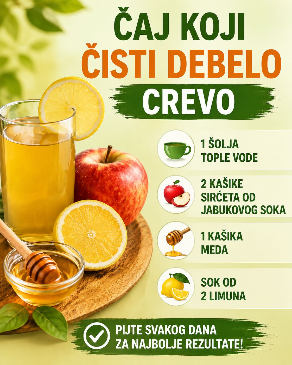 🍋 Čaj za čišćenje debelog crijeva – Prirodni napitak za podršku detoksikaciji 🌿✨