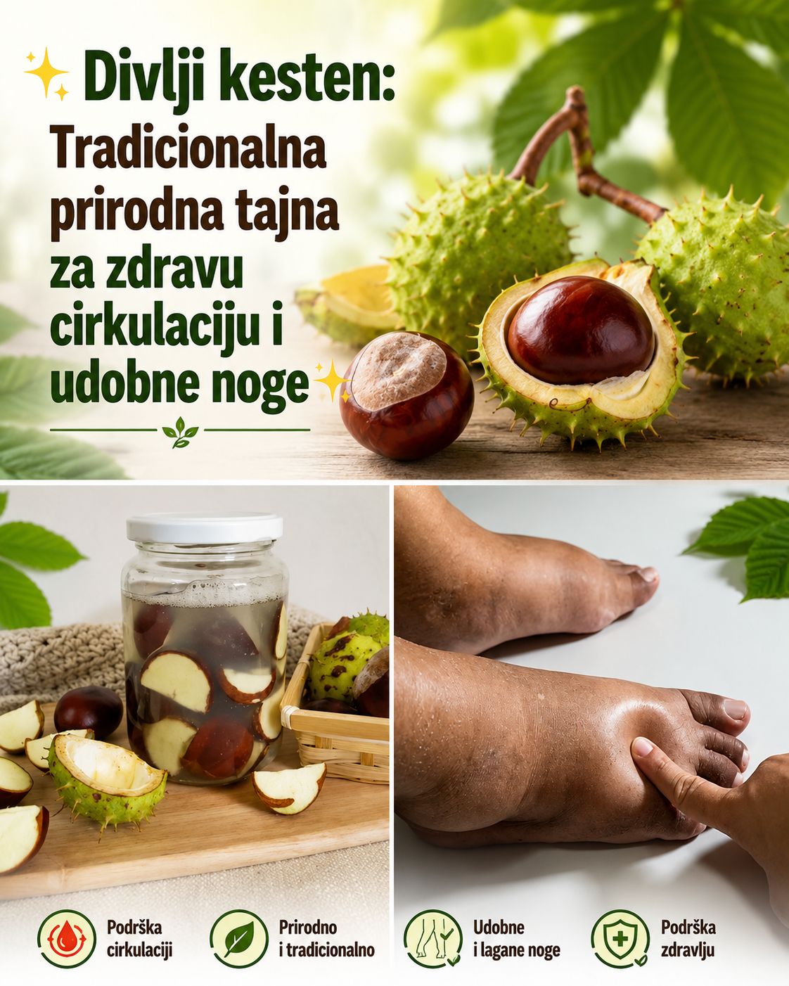 Divlji kesten: Najjači prirodni lijek za otečene noge i više od toga…