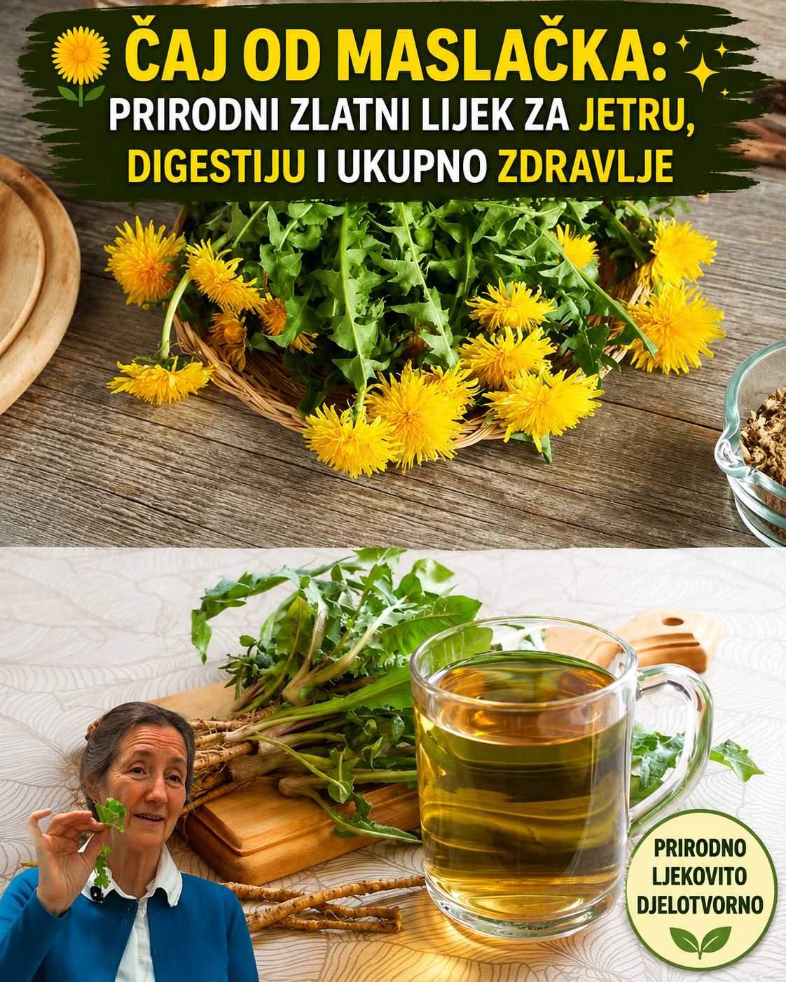🌼 Čaj od maslačka: Zlatni prirodni lijek za jetru, probavu i cjelokupno zdravlje ✨