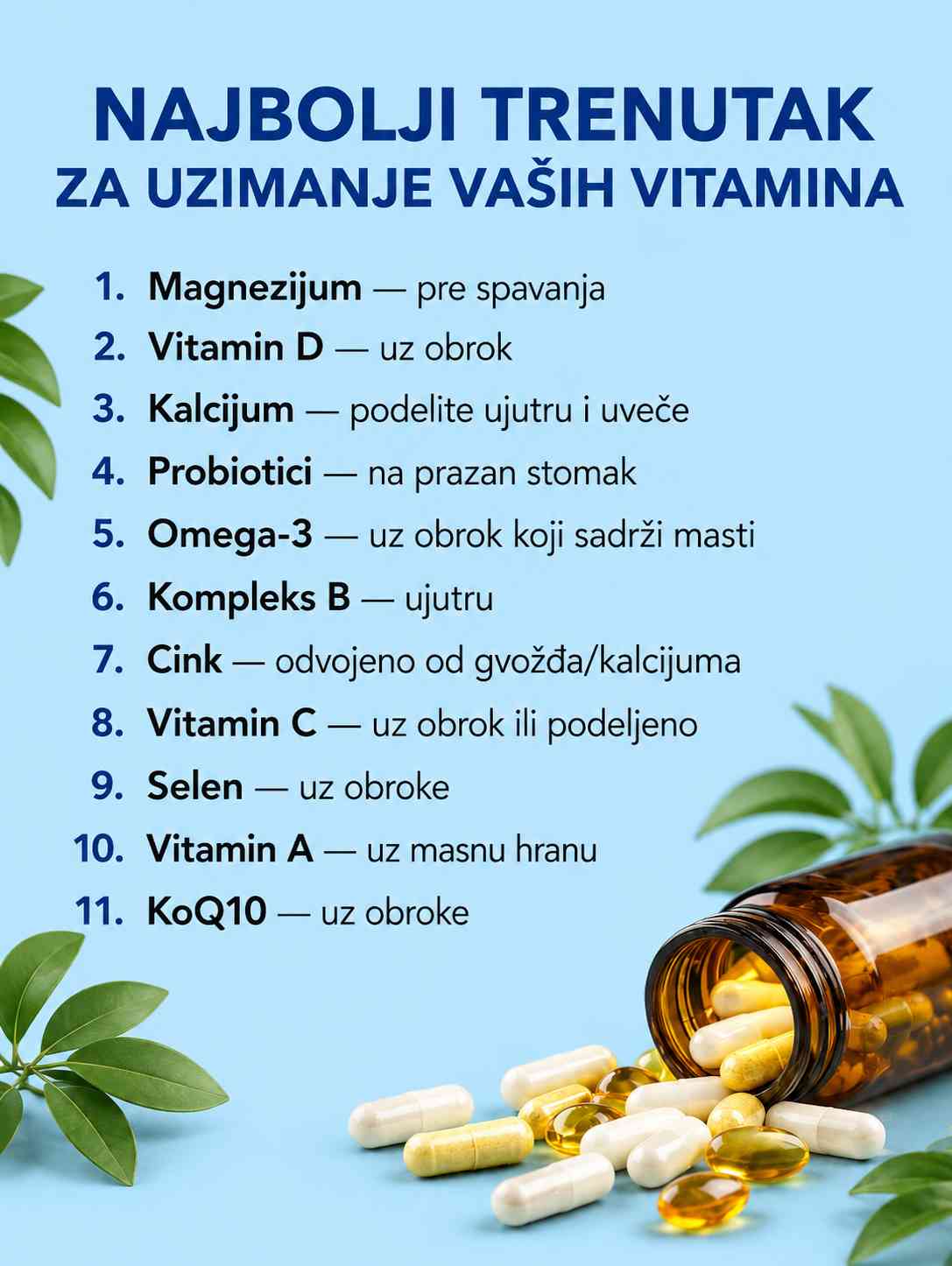 Najbolje vrijeme za uzimanje vitamina za maksimalne koristi