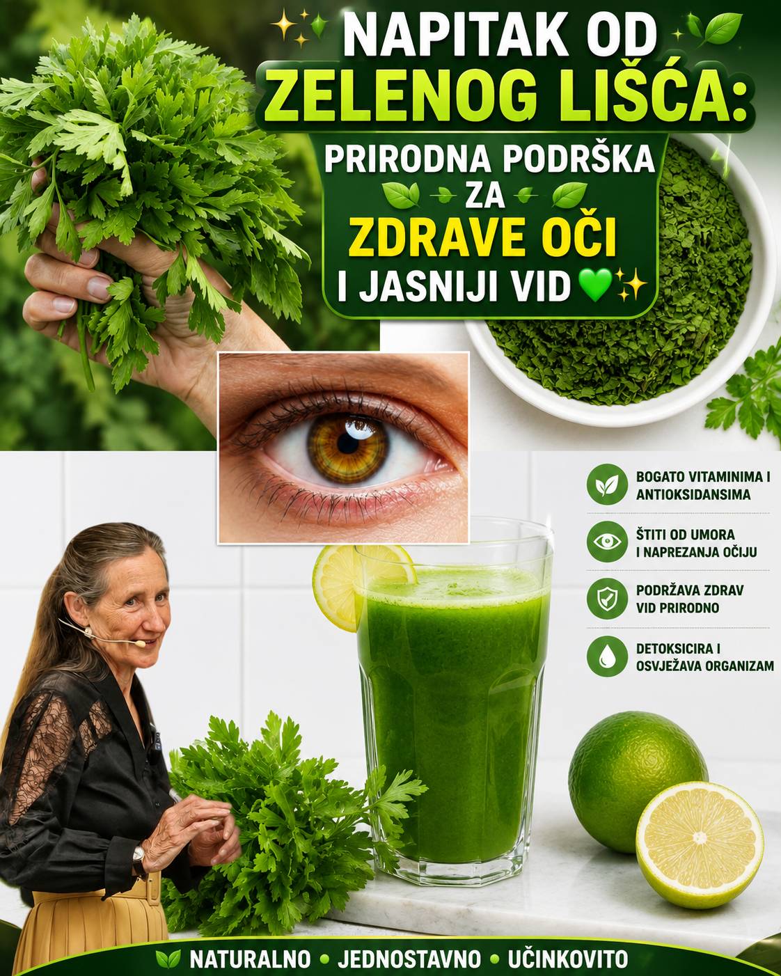 👁️🌿 Napitak od zelenog lišća: Prirodna podrška za zdrave oči i jasniji vid 💚✨