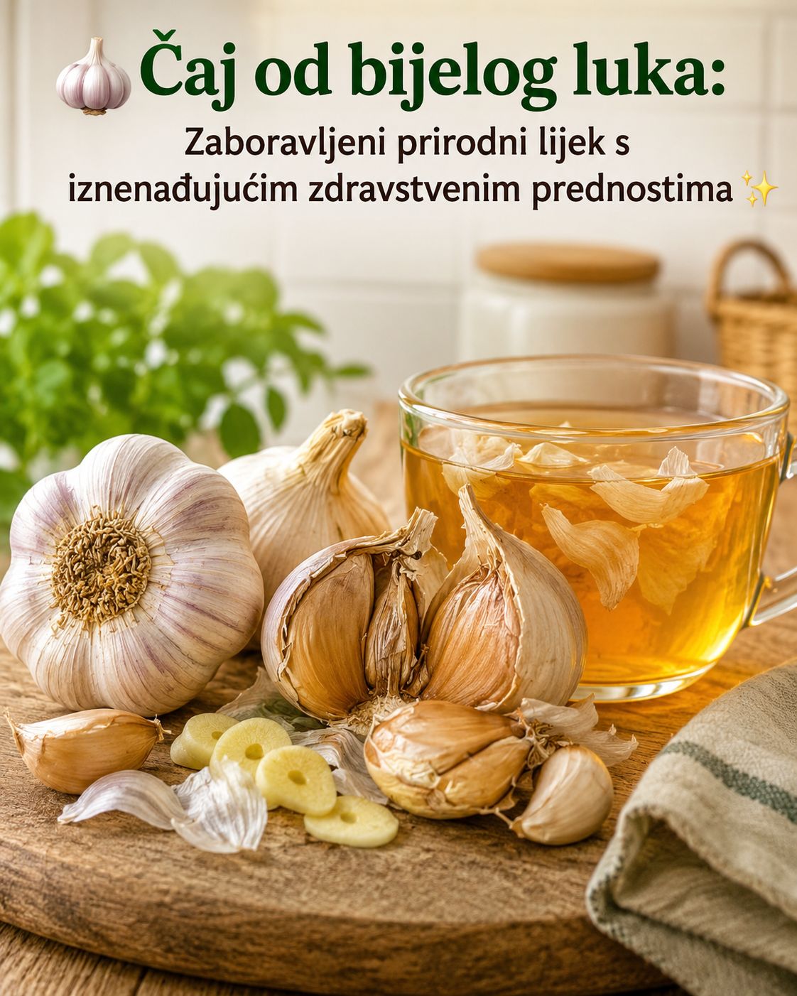 🧄 Čaj od kore bijelog luka: Jednostavan tradicionalni lijek s prirodnim prednostima 🌿✨