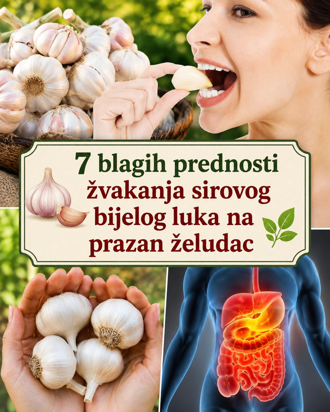 🌱 7 blagih prednosti žvakanja sirovog bijelog luka na prazan stomak (potkrijepljeno istraživanjima)