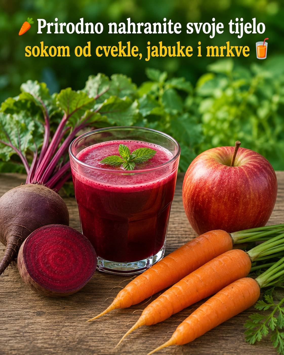 🥕 Prirodno nahranite svoje tijelo sokom od cvekle, jabuke i mrkve 🍹