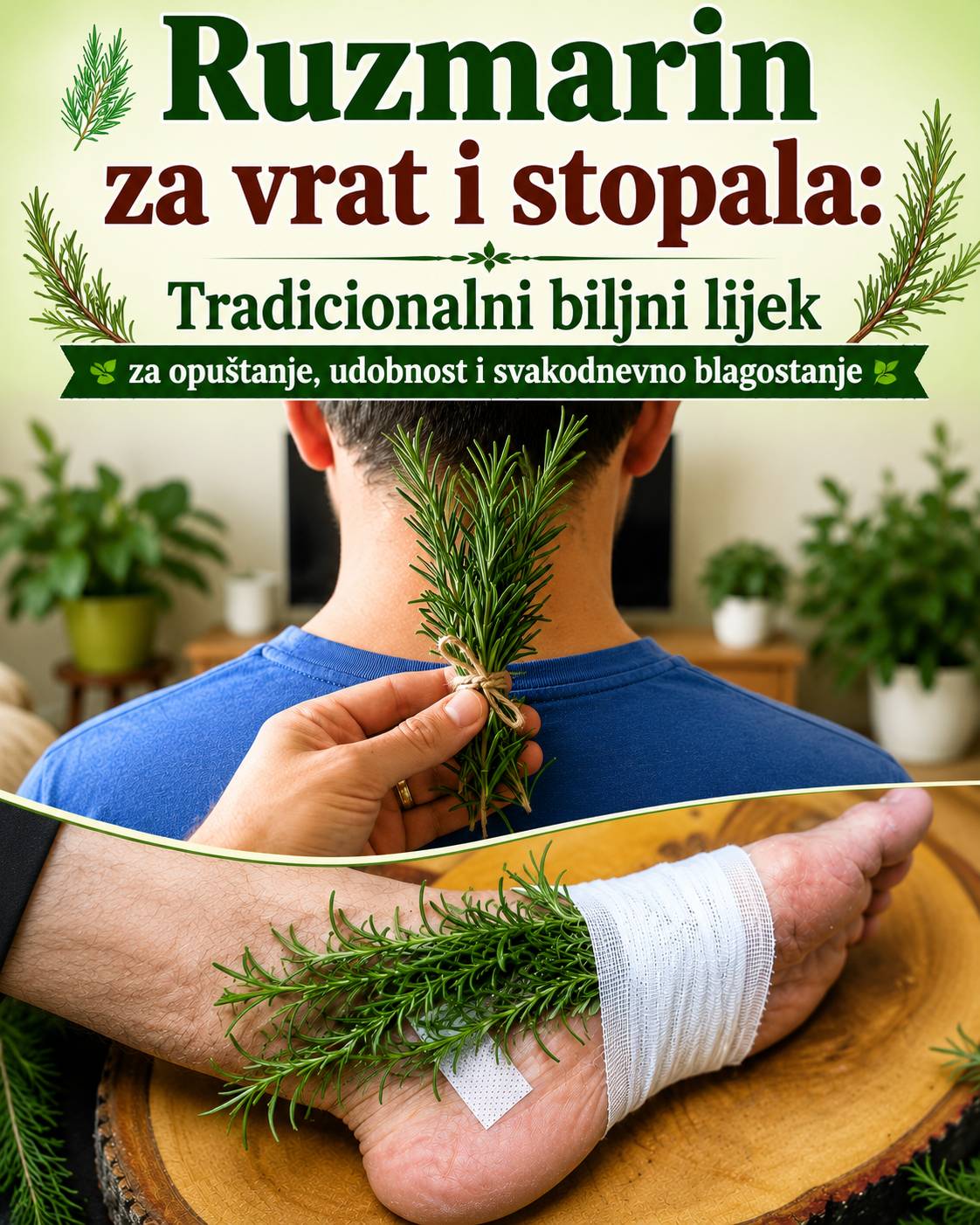 🌿 Ruzmarin na vratu i stopalima: Tradicionalna biljna praksa za opuštanje, udobnost i svakodnevno blagostanje 🌿