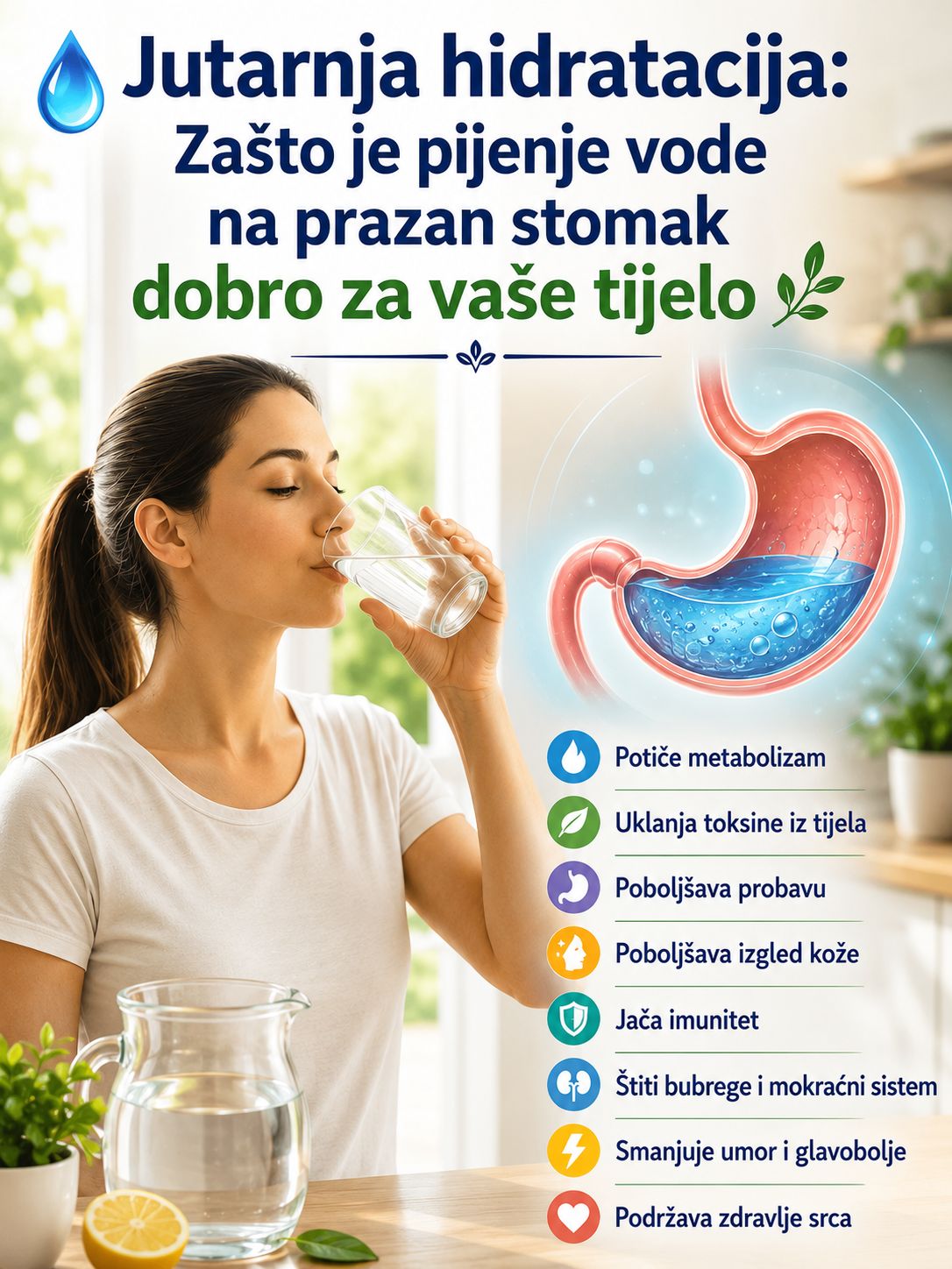 💧 Pijte vodu na prazan stomak: 8 razloga zašto ova jednostavna jutarnja navika može podržati vaše zdravlje