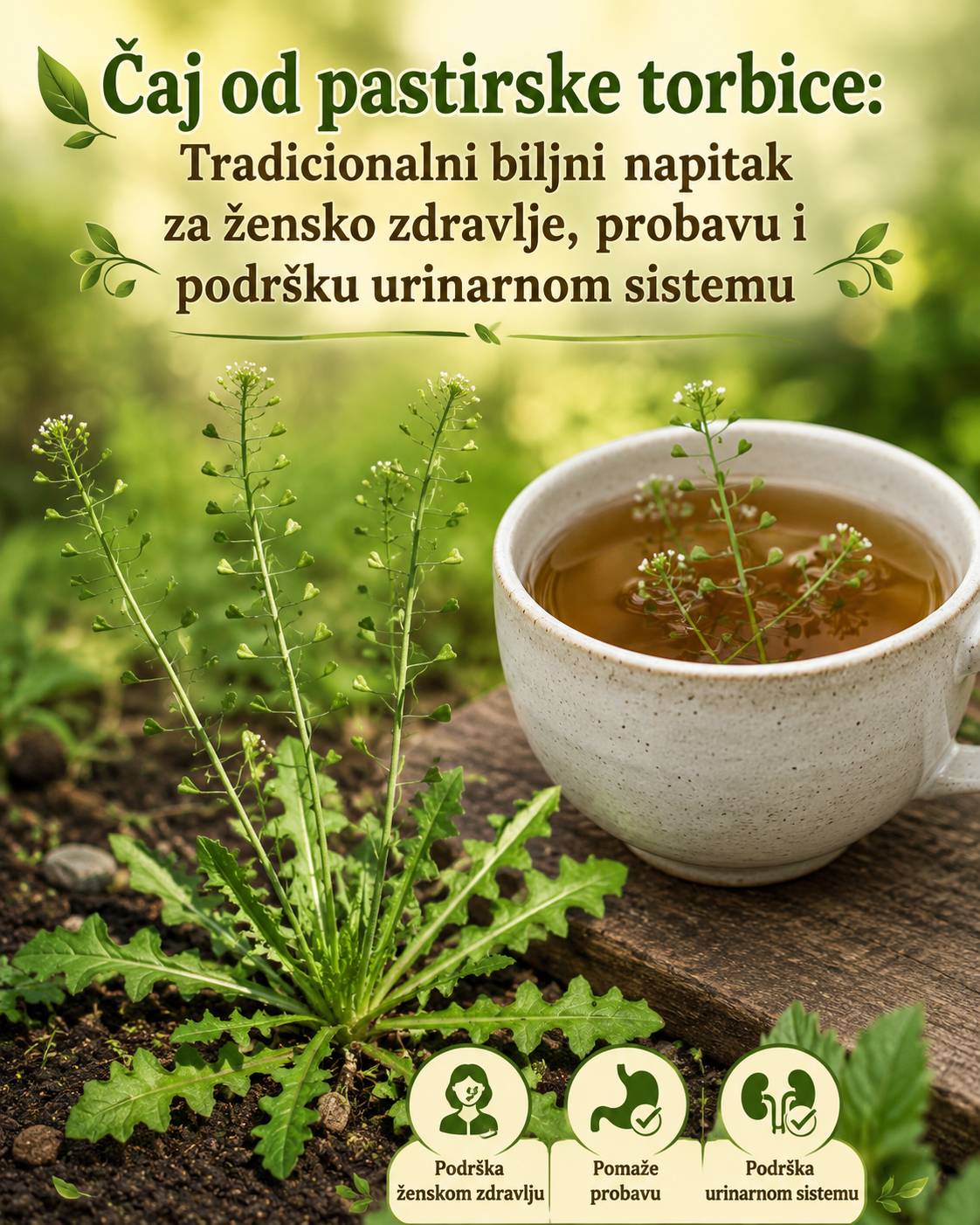 🍃 Čaj od pastirske torbe: Tradicionalni biljni napitak za žensko zdravlje, probavu i podršku mokraćnom sistemu