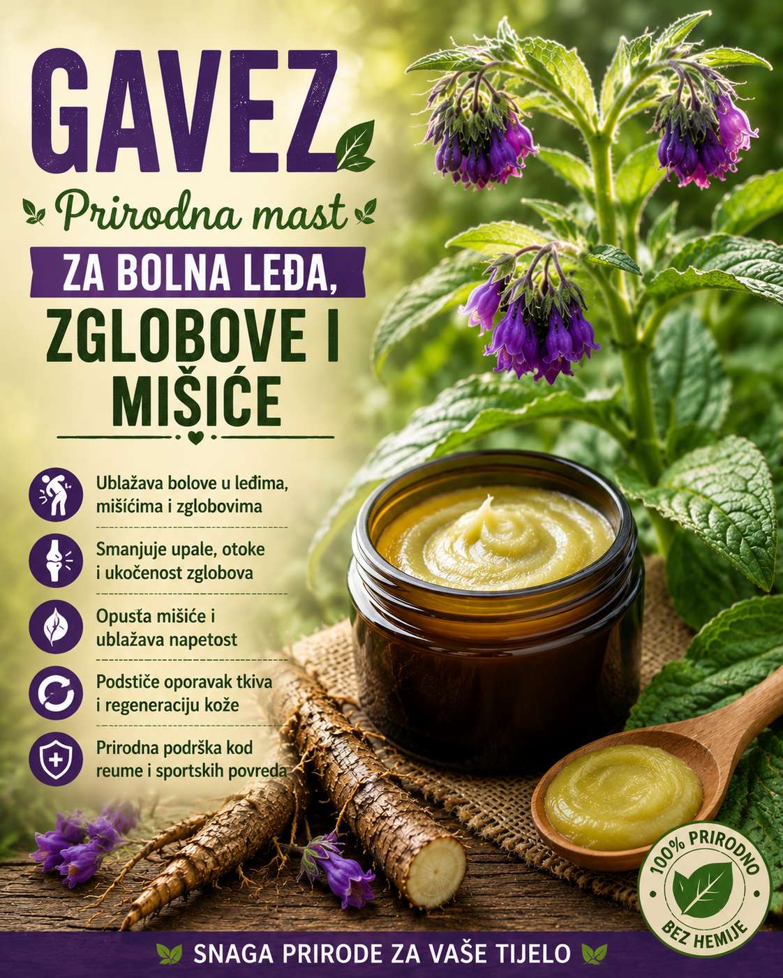 🌿 Gavez: Tradicionalni biljni melem za utjehu leđa, zglobova i mišića