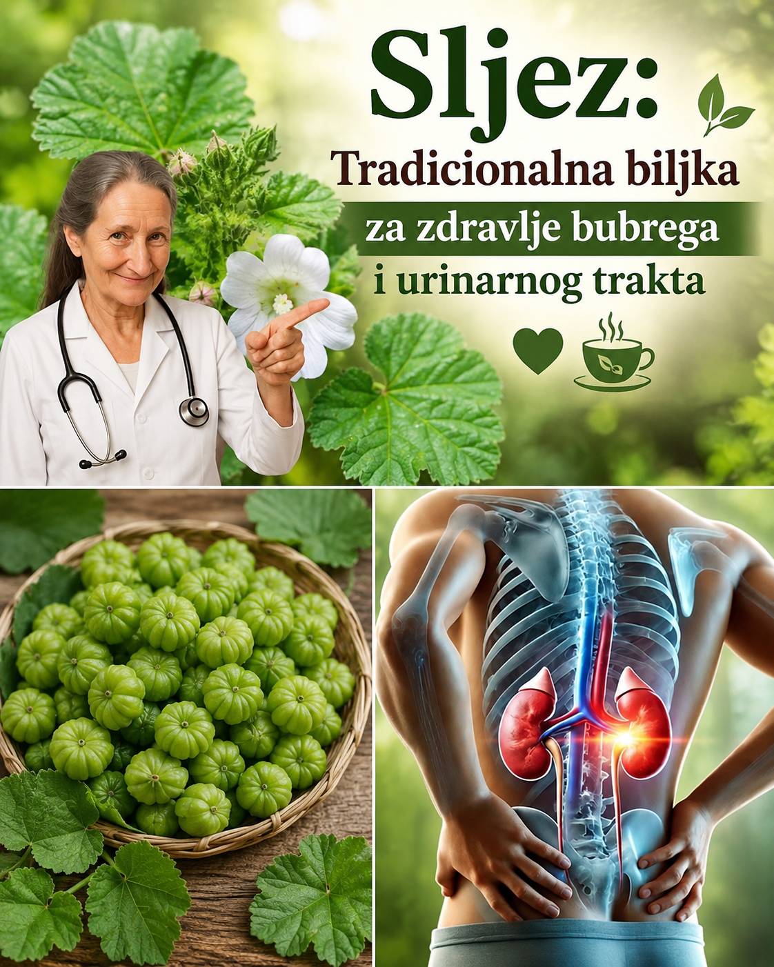 🌿 Sljez: Tradicionalna biljka za zdravlje bubrega i mokraćnih puteva 💚🍵