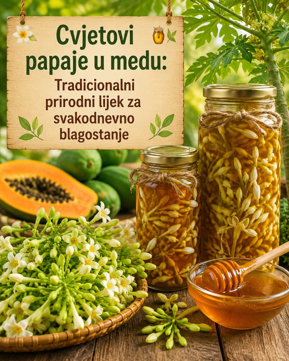🌼🍯 Cvjetovi papaje u medu: Tradicionalni prirodni lijek za svakodnevno blagostanje 🌿