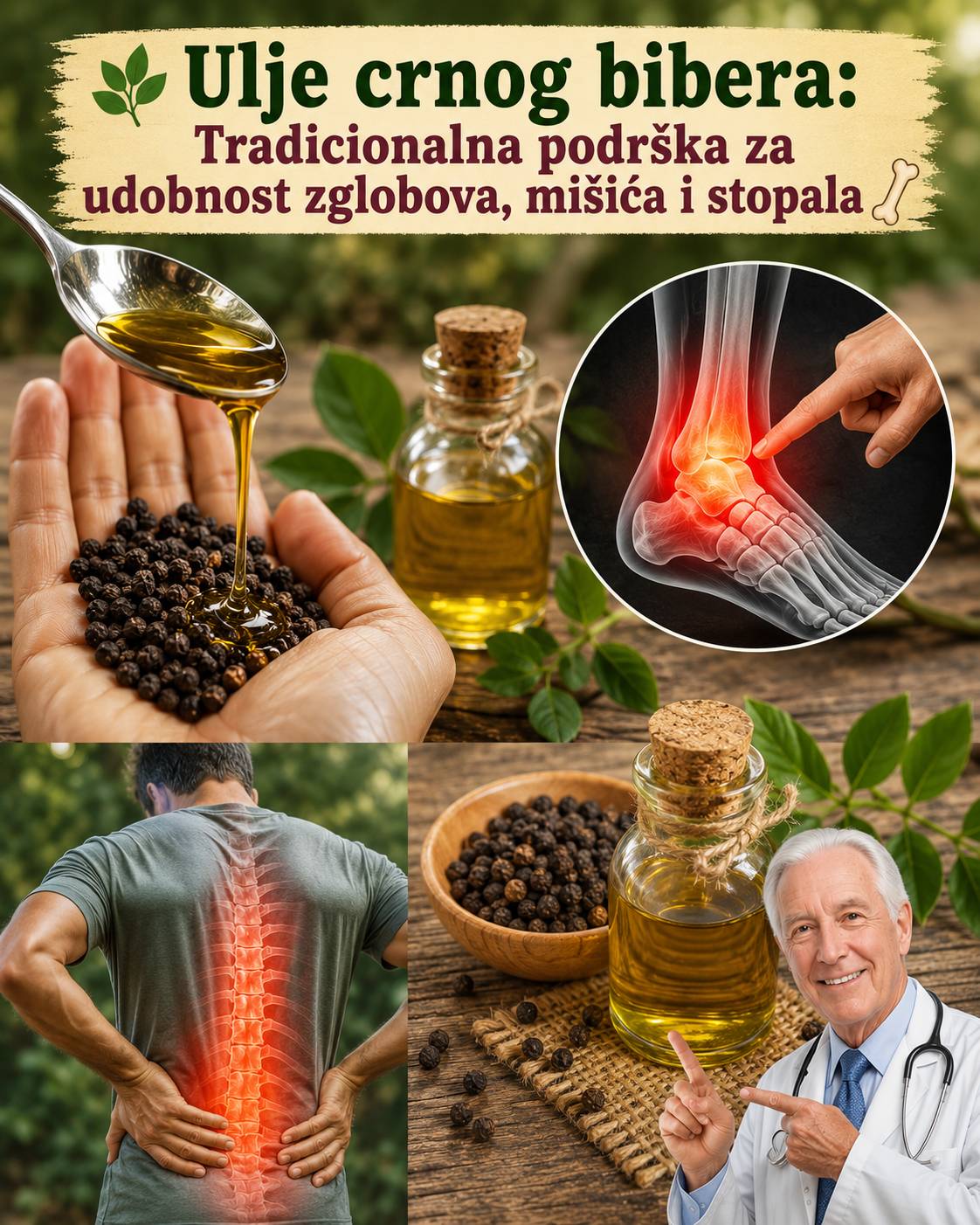 🌿 Ulje crnog bibera: Tradicionalna podrška za udobnost zglobova, mišića i stopala 🦴