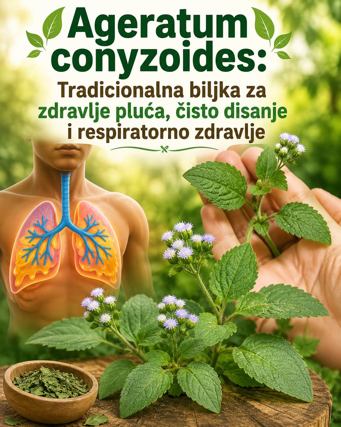 🌿 Ageratum conyzoides: Tradicionalna biljka za zdravlje pluća, čisto disanje i respiratorno zdravlje