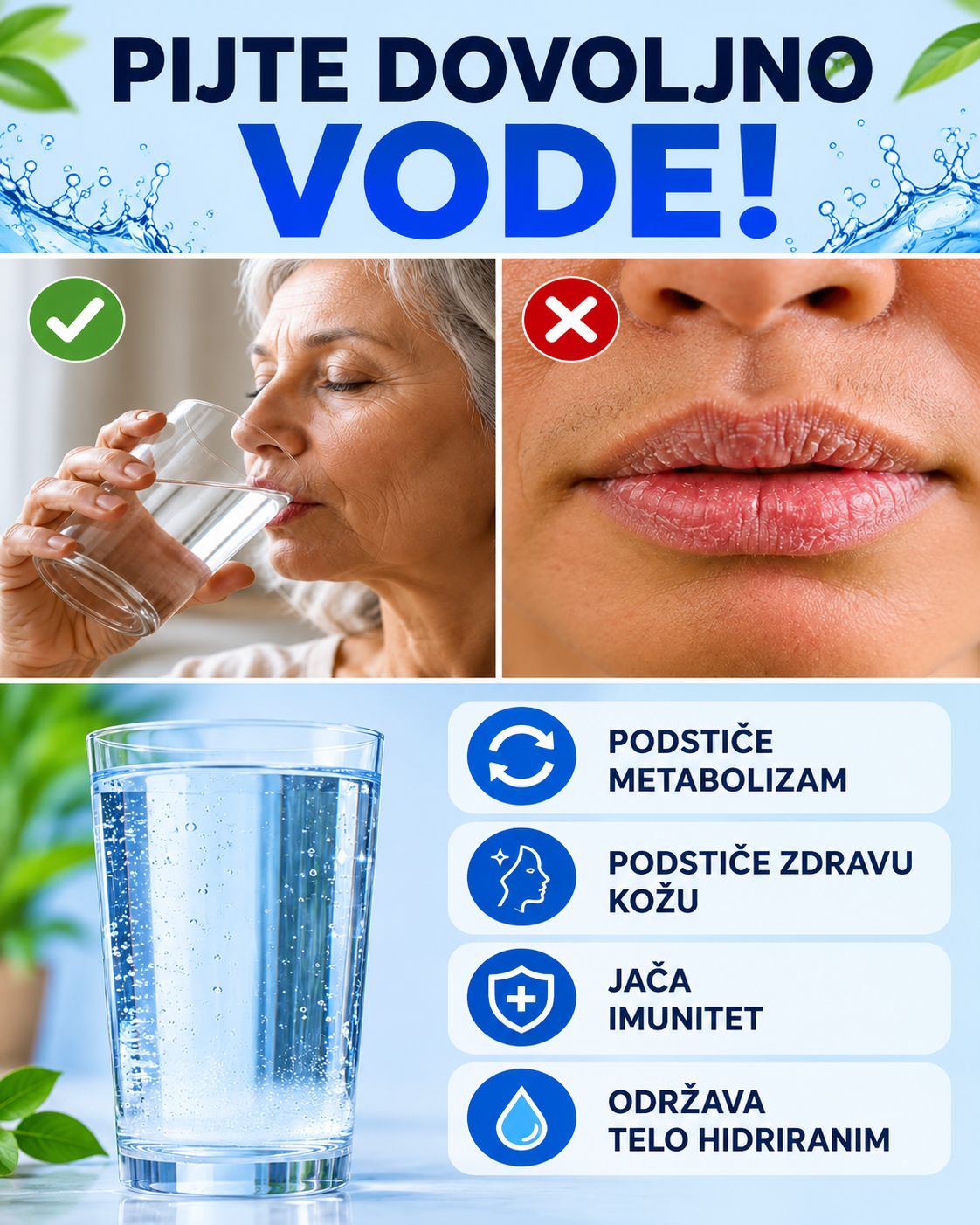 💧 Pijte dovoljno vode: Jedan od najjednostavnijih načina da podržite svoje zdravlje