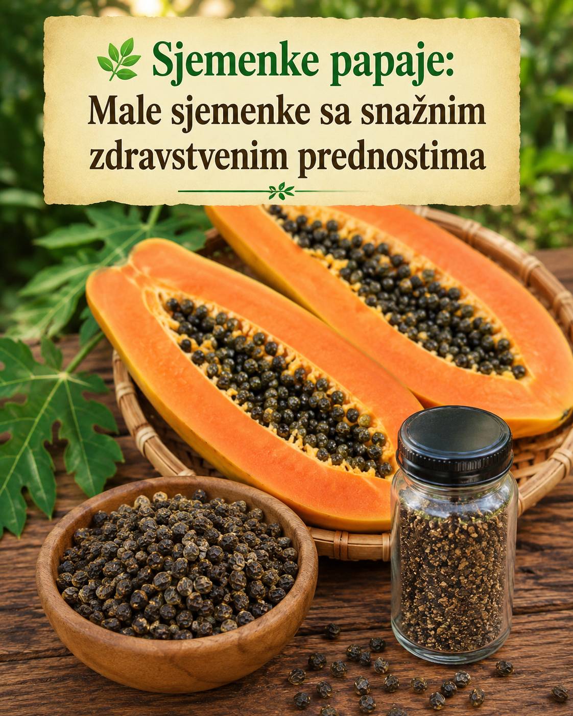 🌿 Sjemenke papaje: Sitne sjemenke sa snažnim zdravstvenim prednostima
