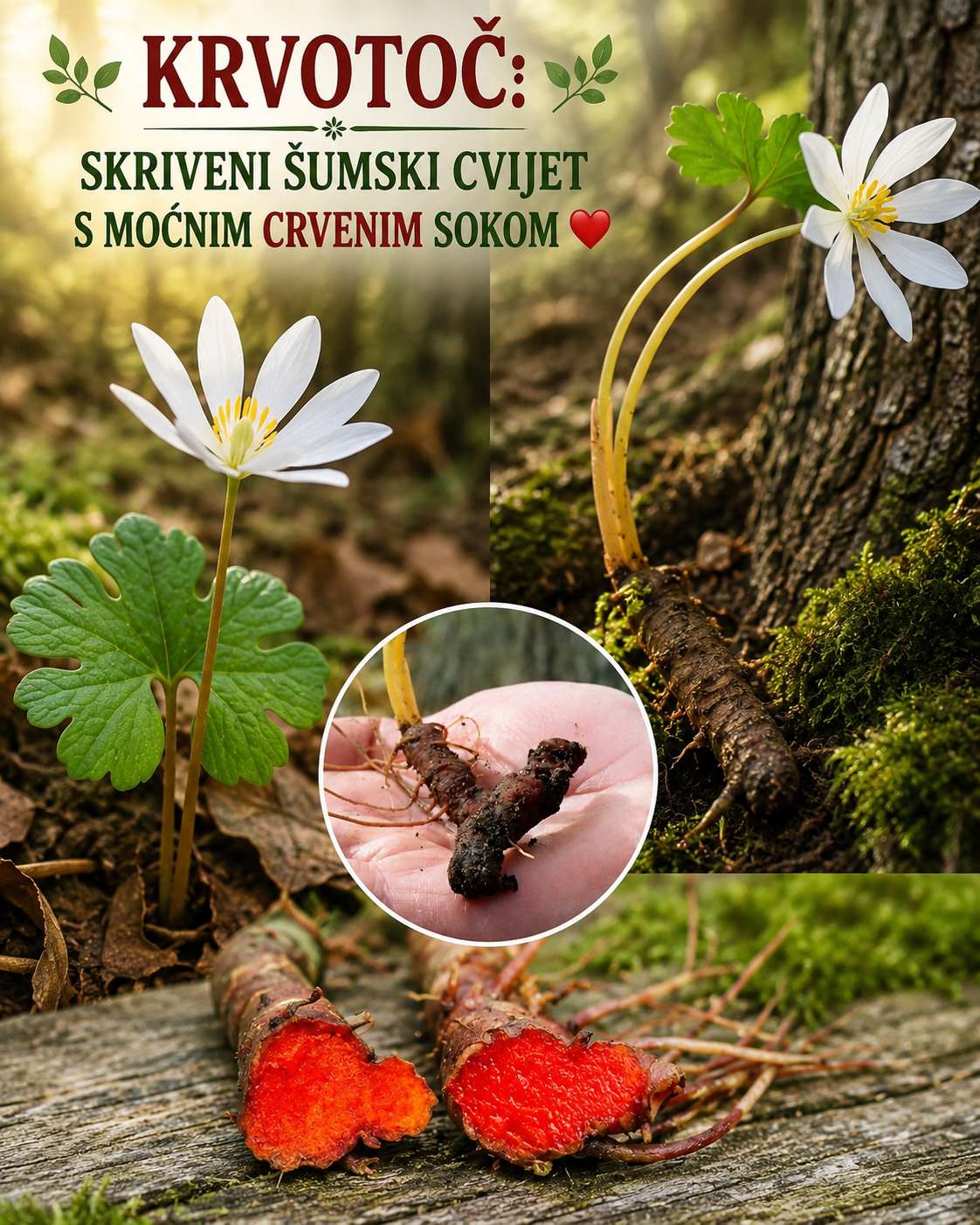 Krvavi korijen (Sanguinaria canadensis): Skrivena moć malog šumskog cvijeta